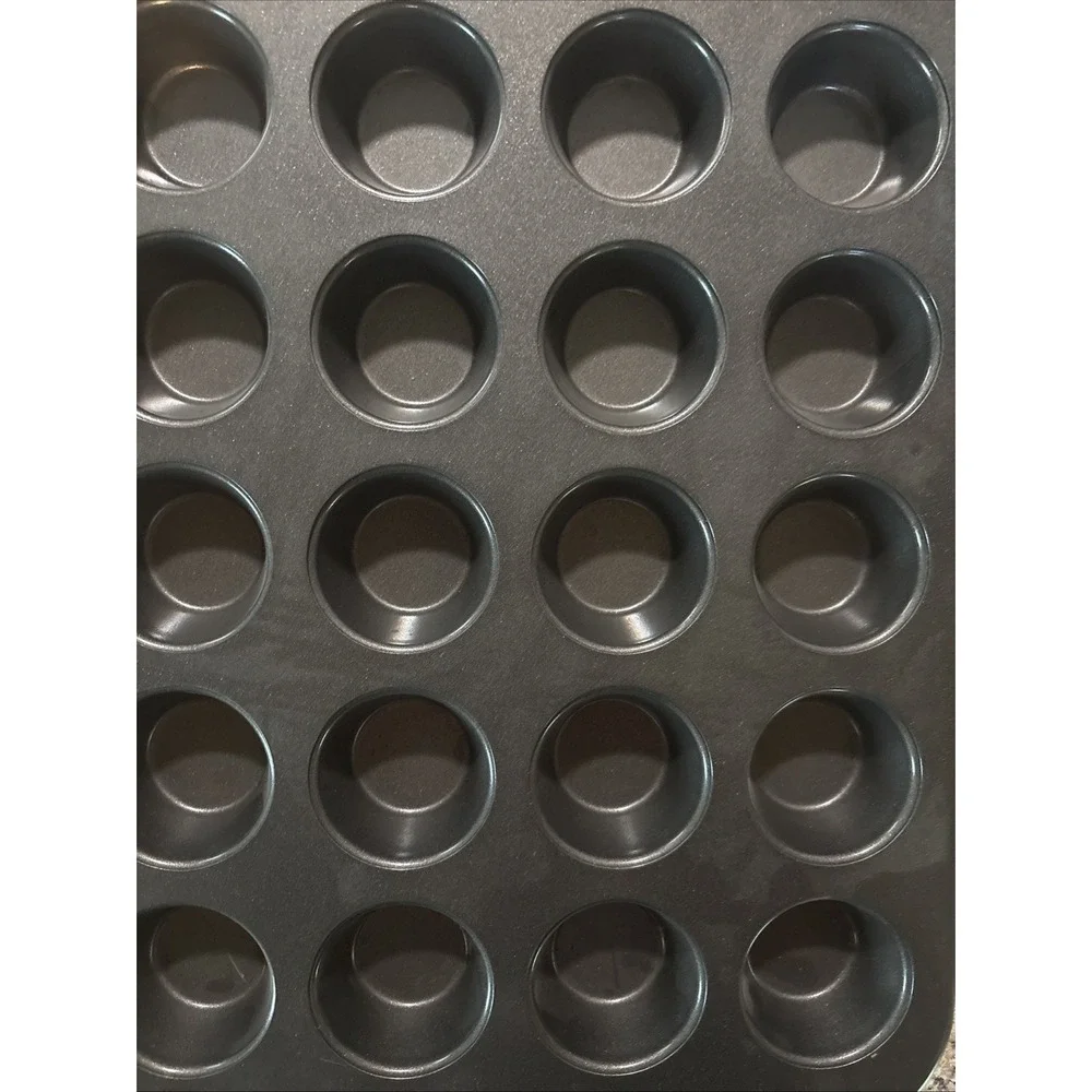 24 Cup Mini Muffin Pan Heavy Commercial Nonstick Baking Tray Cupcake Muffin EUC